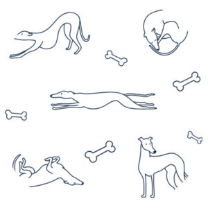 Greyhounds - Coaster - Round Hardboard Design