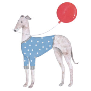 Red Balloon - White Tea Towel Design