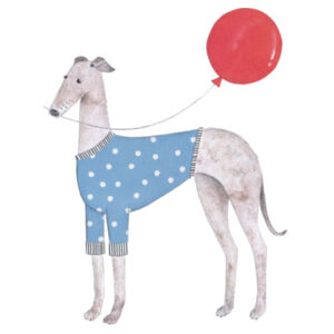 Red Balloon - Pet Tag Bone Design