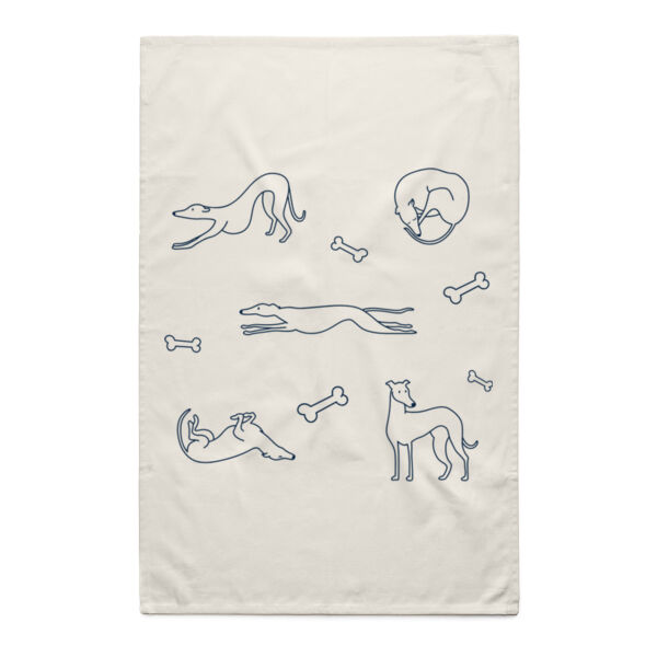 Greyhounds - Natural Tea Towel Thumbnail