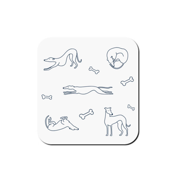 Greyhounds - Coaster - Square Hardboard Thumbnail