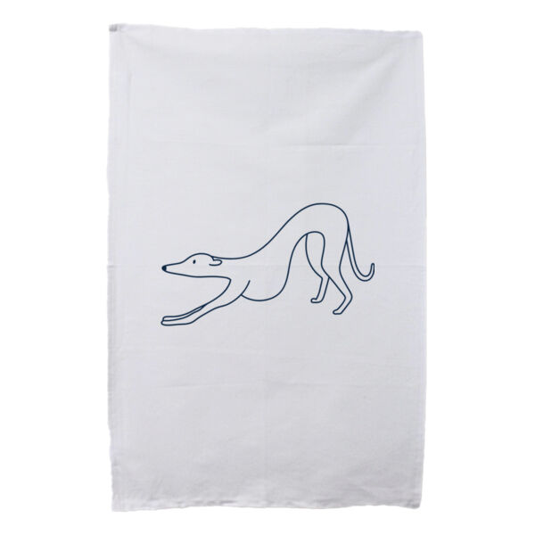 Stretching - White Tea Towel Thumbnail