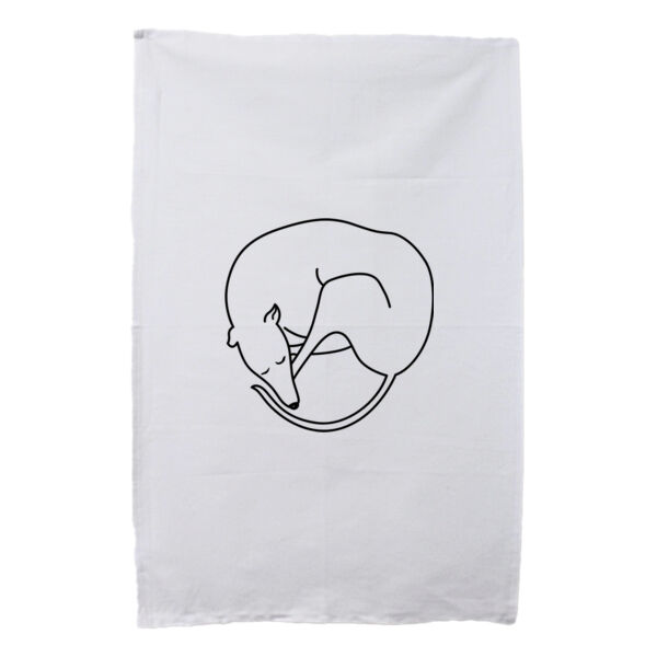 Doggy Donut - White Tea Towel Thumbnail