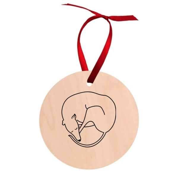 Doggy Donut - Round Wood Ornament Thumbnail