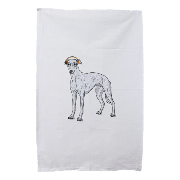 Hipster Hound - White Tea Towel Thumbnail