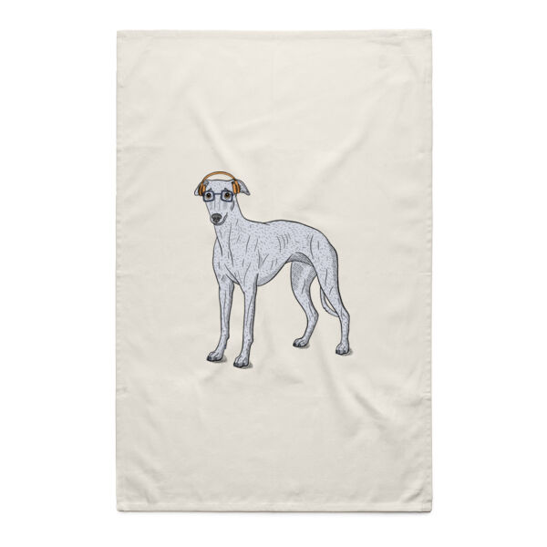 Hipster Hound - Natural Tea Towel Thumbnail