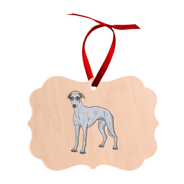 Hipster Hound - Benelux Natural Wood Ornament Thumbnail