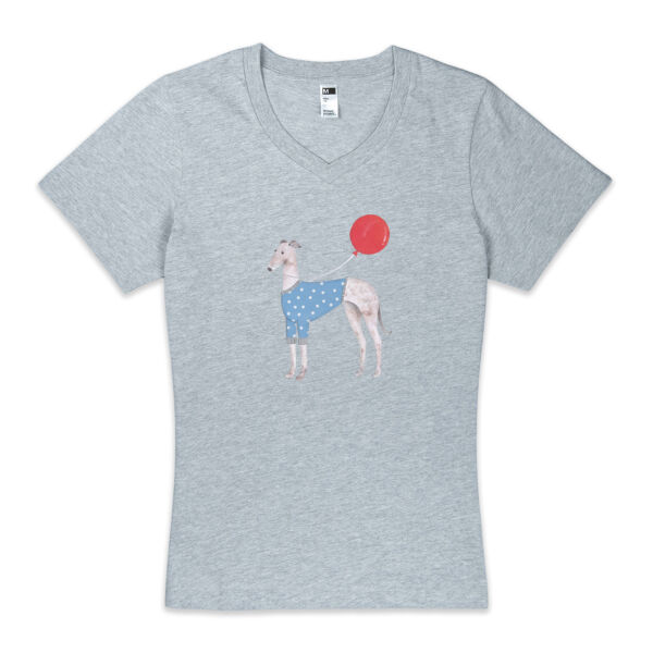 Red Balloon - Thread Project Womens Eden V-Neck Tee Thumbnail