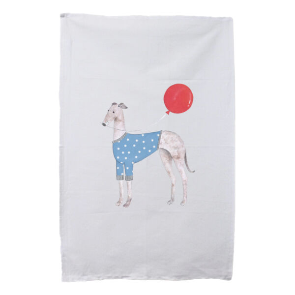 Red Balloon - White Tea Towel Thumbnail