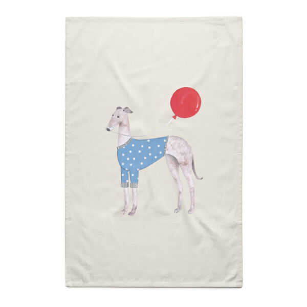 Red Balloon - Natural Tea Towel Thumbnail