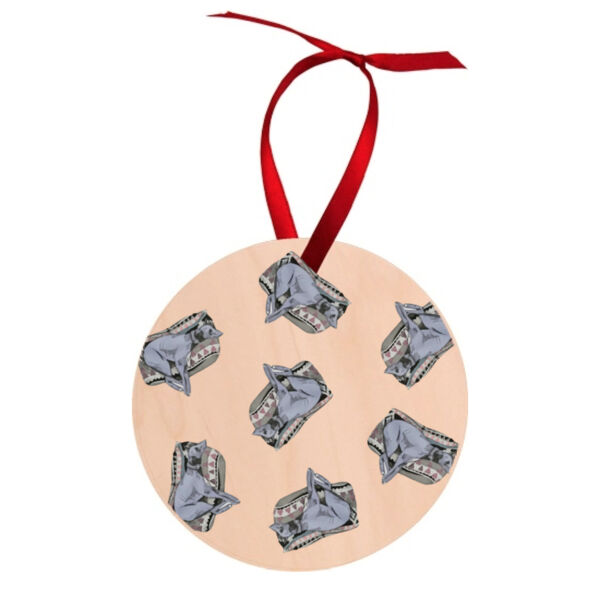 Lounging Around - Round Wood Ornament Thumbnail