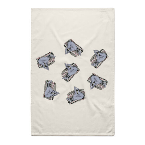 Lounging Around - Natural Tea Towel Thumbnail